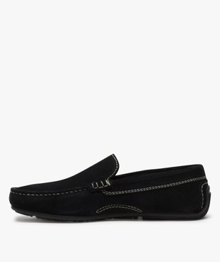 Mocassins homme unis dessus et intérieur cuir vue3 - GEMO (CASUAL) - GEMO