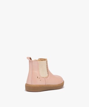 Boots fille en cuir uni style Chelsea - NA! vue4 - NA! - GEMO