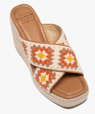 Mules à talon compensé et larges brides en crochet femme vue5 - FOLLOW ME - GEMO