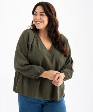 Blouse manches longues en Lyocell femme grande taille vue1 - GEMO 4G GT - GEMO