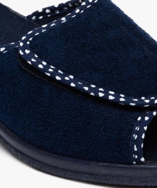 Chaussons femme mules confort compensées à scratch dessus en velours vue6 - G'FLEX GEMO FOR GOOD - GEMO