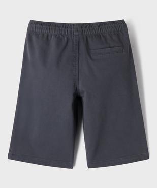Bermuda regular en coton stretch à taille élastiquée garçon vue3 - GEMO (JUNIOR) - GEMO