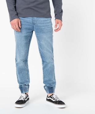 Jogger denim homme aspect délavé vue1 - GEMO (HOMME) - GEMO