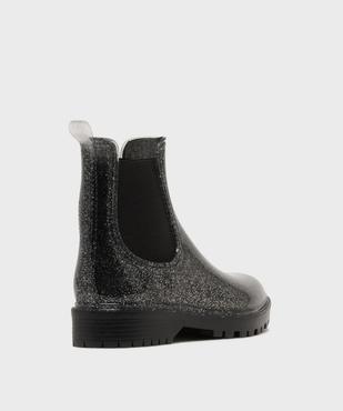 Boots de pluie Chelsea pailletées à bout amande femme - Follow Me vue4 - FOLLOW ME - GEMO