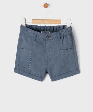 Short en flanelle à revers et taille élastiquée bébé garçon - LuluCastagnette vue2 - LULUCASTAGNETTE - GEMO