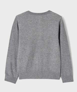 Gilet à col rond avec motifs chats fille vue3 - GEMO 4G FILLE - GEMO