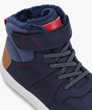 Boots fourrées garçon bicolores style baskets mid-cut marine vue6 - BUGGY GEMO FOR GOOD - GEMO