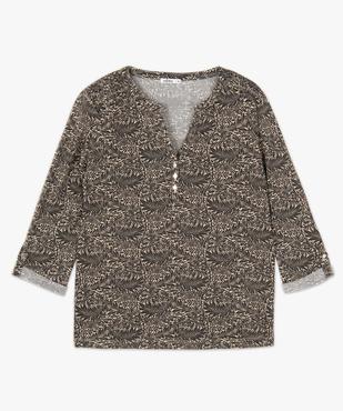Tee-shirt femme avec manches ¾ avec smocks sur les épaules vue4 - GEMO 4G FEMME - GEMO