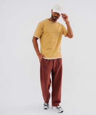 Pantalon de jogging en molleton à coupe droite homme vue5 - GEMO 4G HOMME - GEMO