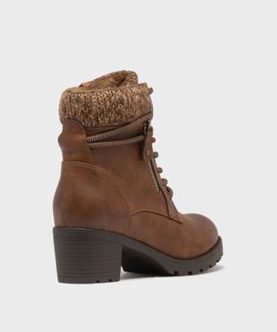 Boots femme à talon et fourrées avec col chaussette vue10 - GEMO(URBAIN) - GEMO