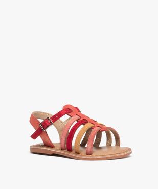 Sandales fille en cuir dessus brides métallisées vue2 - GEMO (ENFANT) - GEMO