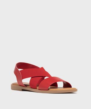 Sandales femme à talon plat et brides élastiques unies  vue2 - VALENTINA BALDA - GEMO