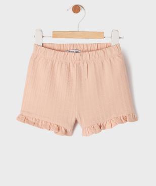 Short en jersey de coton texturé à taille élastiquée bébé fille vue1 - GEMO 4G BEBE - GEMO