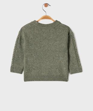 Pull torsadé en maille mouchetée bébé garçon vue3 - GEMO(BEBE DEBT) - GEMO