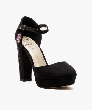 Escarpins brodés à plateforme et talon haut vue2 - GEMO(URBAIN) - GEMO