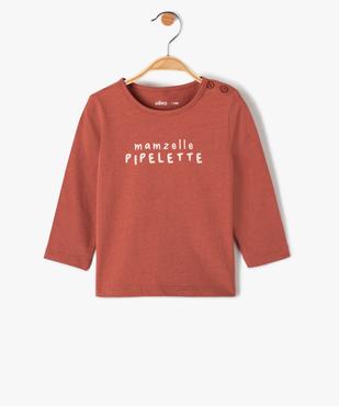 Tee-shirt bébé fille manches longues avec motifs et inscriptions vue1 - GEMO 4G BEBE - GEMO
