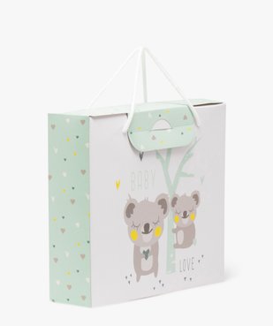 Boite cadeau bébé avec motifs koalas en papier carton recyclé vue1 - GEMO 4G BEBE - GEMO