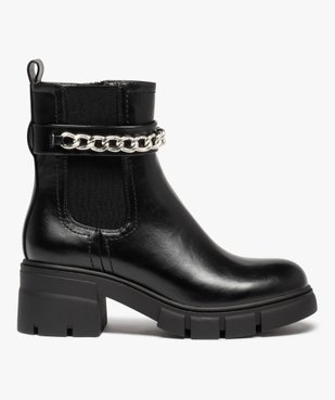 Boots femme à semelle crantée et bride avec chaine vue1 - GEMO(URBAIN) - GEMO