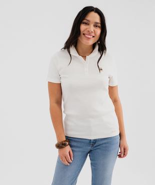 Polo manches courtes en maille côtelée femme - LuluCastagnette vue1 - LULUCASTAGNETTE - GEMO