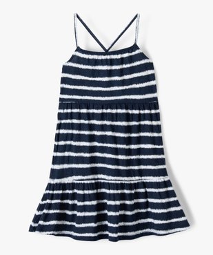 Robe fille ample à motif fleuri et fines bretelles croisées vue1 - GEMO (ENFANT) - GEMO