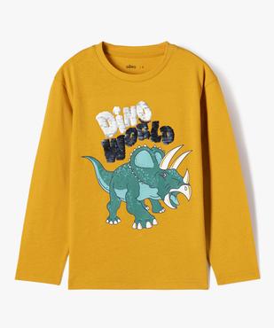 Tee-shirt à manches longues avec motif dinosaures et sequins réversibles garçon vue3 - GEMO (ENFANT) - GEMO
