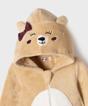 Combinaison pyjama à capuche motif ourson bébé fille  vue2 - GEMO(BB COUCHE) - GEMO