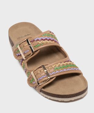 Sandales 2 brides effet raphia femme - Valentina Baldano vue5 - VALENTINA BALDA - GEMO