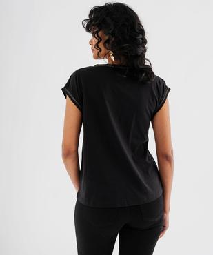 Tee-shirt à manches courtes avec finitions scintillantes femme vue8 - GEMO 4G FEMME - GEMO
