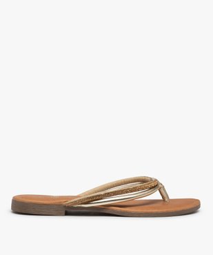 Tongs femme à talon plat et brides strass vue1 - GEMO (CASUAL) - GEMO