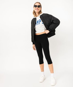 Legging court en coton stretch femme vue1 - GEMO 4G FEMME - GEMO