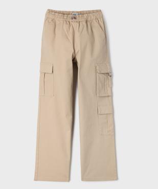 Pantalon coupe cargo straight avec taille élastique fille vue5 - GEMO 4G FILLE - GEMO