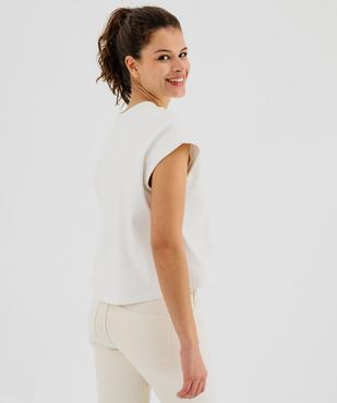 Tee-shirt sans manches en maille côtelée coupe oversize femme vue3 - GEMO 4G FEMME - GEMO
