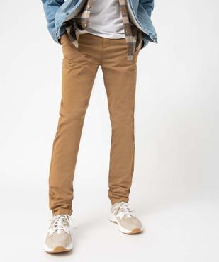 Pantalon chino en coton stretch coupe Slim homme vue1 - GEMO 4G HOMME - GEMO
