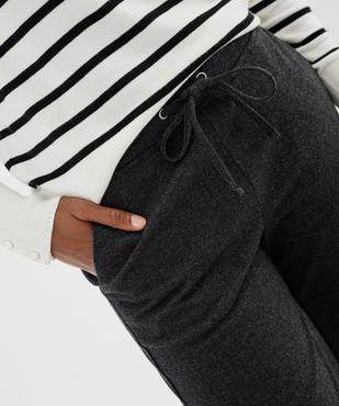 Pantalon droit en maille extensible à chevrons femme  vue2 - GEMO(FEMME PAP) - GEMO