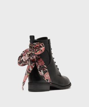 Boots à lacets et zip avec foulard à nouer femme  vue4 - EMILIA ROSA G4G - GEMO