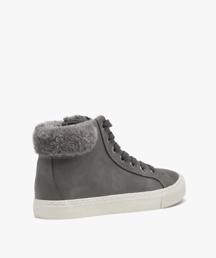 Baskets femme mid-cut unies avec col fourré et à zip vue4 - FOLLOW ME G4G - GEMO