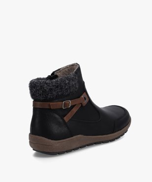 Boots confort femme à talon plat et col en maille vue4 - SOFTRELAX - GEMO