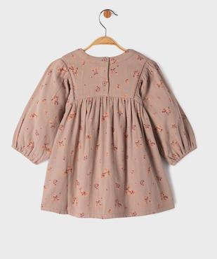 Robe manches longues à motifs fleuris bébé fille vue3 - GEMO(BEBE DEBT) - GEMO