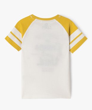 Tee-shirt manches courtes contrastantes avec motif patiné garçon - Camps United vue3 - CAMPS - GEMO