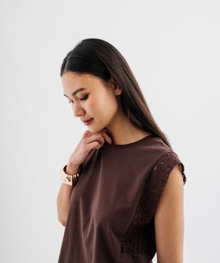 Tee-shirt sans manches avec emmanchures en dentelle femme vue3 - GEMO(FEMME PAP) - GEMO