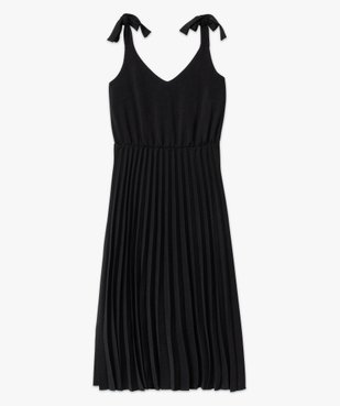 Robe trapèze courte à bretelles et plissée femme vue4 - GEMO(FEMME PAP) - GEMO