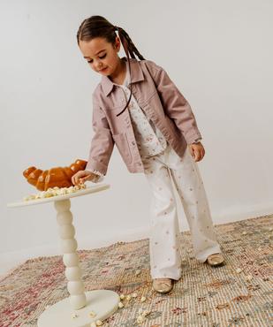 Veste en twill de coton à col chemise et poches plaquées fille vue5 - GEMO 4G FILLE - GEMO