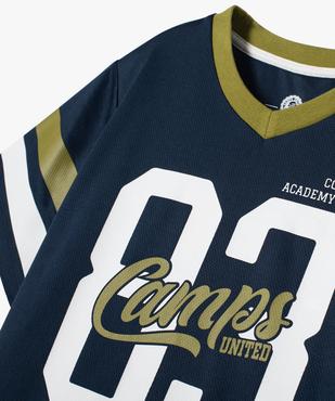 Tee-shirt manches courtes look maillot de sport garçon - Camps United vue3 - CAMPS - GEMO