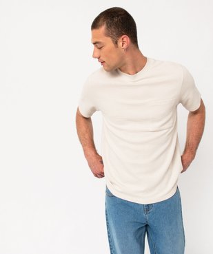 Tee-shirt manches courtes en coton texturé épais homme vue1 - GEMO (HOMME) - GEMO