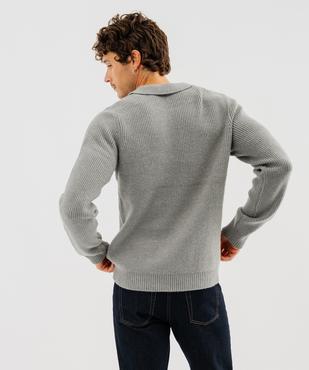 Pull col polo maille homme vue3 - GEMO (HOMME) - GEMO