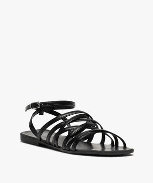 Sandales femme à talon plat et fines brides entrelacées vue2 - GEMO (CASUAL) - GEMO