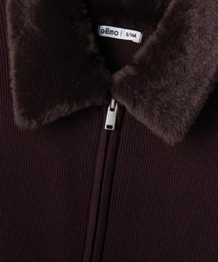 Gilet zippé en maille fille vue2 - GEMO (JUNIOR) - GEMO