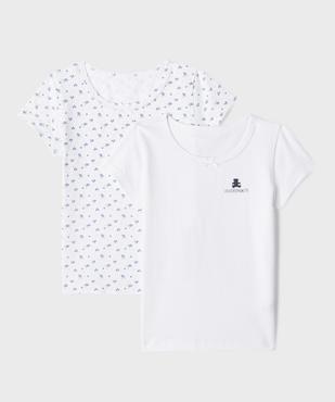 Tee-shirt lingerie à manches courtes fille (lot de 2) - LuluCastagnette vue1 - LULU CASTAGNETTE GEMO FOR GOOD - GEMO