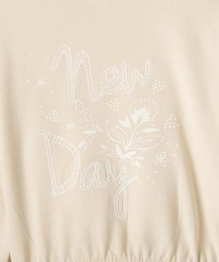 Sweat avec inscription brodée et motifs fleuris fille vue2 - GEMO 4G FILLE - GEMO