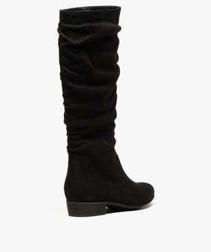 Bottes femme unies en suédine tige drapée vue4 - GEMO (CASUAL) - GEMO